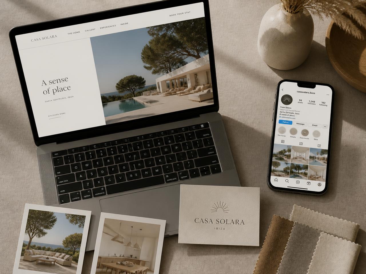 Site web, profil Instagram et identité visuelle d'une propriété